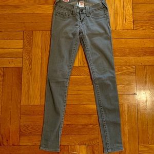 True religion gray skinny jeans size 24